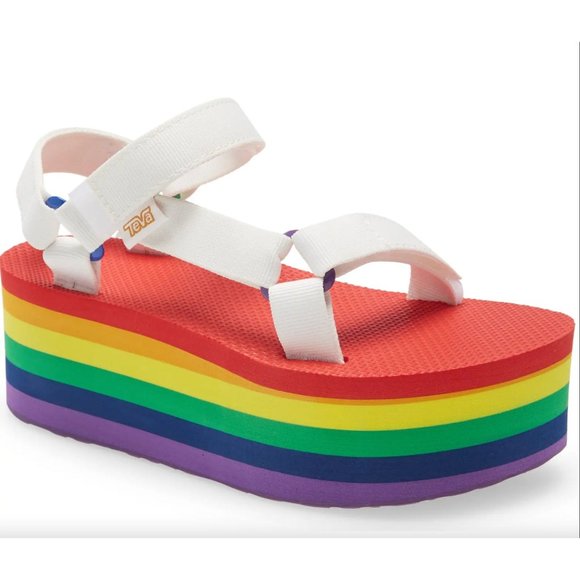 teva rainbow platform sandals